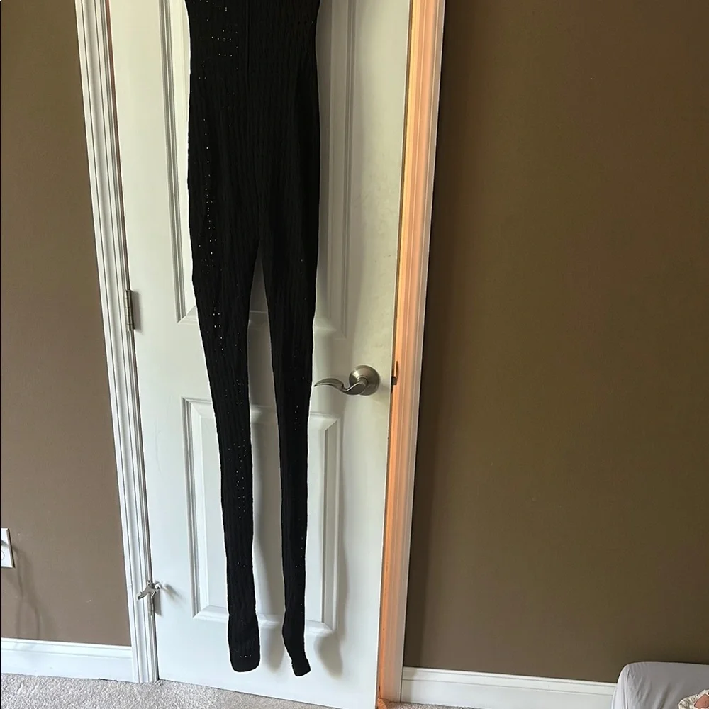 NWOT Maniere De Voir Black Knit Jumpsuit - Picture 11 of 13